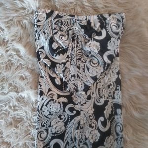 Cache silk strapless top